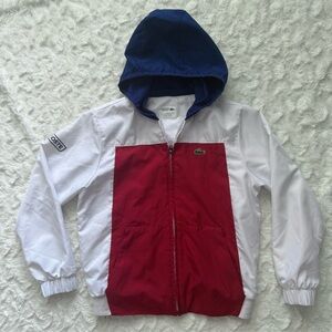 LACOSTE Boys’ Colorblock Windbreaker Hooded Zip Jacket